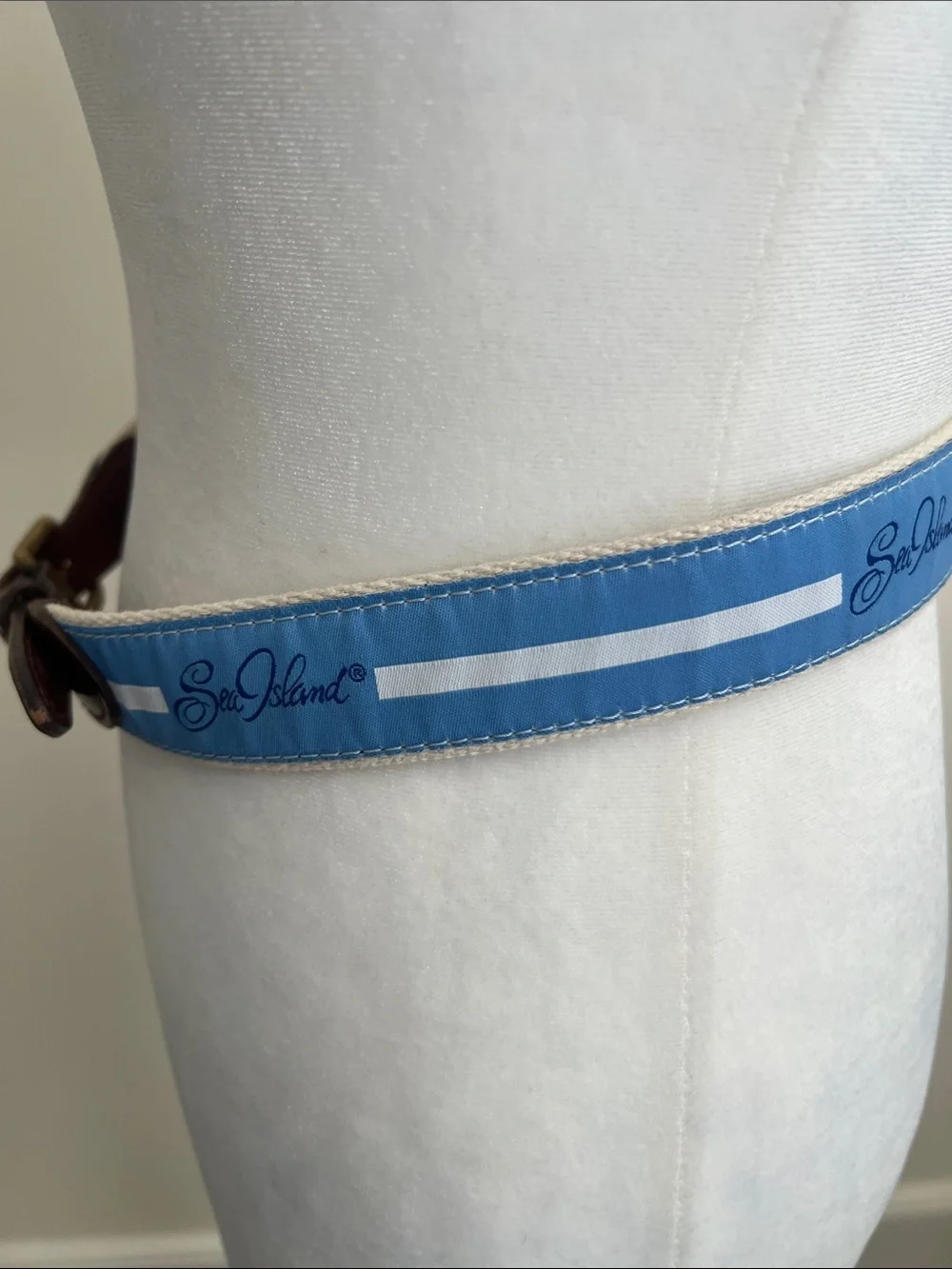 Youth, Sea Island, belt, blue and white size 28 ribbon belt